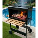 Dorello Kapaklı Kömürlü Barbekü Mangal Tekerlekli Bahçe Ve Balkon Mangalı ( 55-75 Cm)