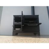 Dorello Mat Siyah MF68 Model Soba Kuzine Soba 40 cm Fırınlı Soba Yeni Camlı Model 2021 Model Yay Kapaklı