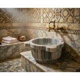 Dorello Mermer Kurna, Hamam Taşı, 25x45x45 cm, Banyo için Geleneksel Bursa Kurnası