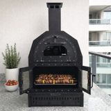 Dorello Odunlu Bahçe Fırını Balkon Fırını & Mangal Ünitesi - Siyah