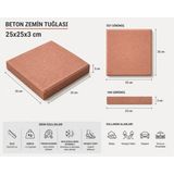Dorello Uyumlu Fırın Tuğlası 25X25X2 cm – Barbekü ve Şömine Için
