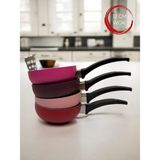 Doremcy 3 Lü 12 cm Teflon Mini Wok Sos Tava Seti Mini Sos Tavası - Çok Renkli - 450 ml