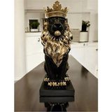 Doremcy Aslan Kral Biblo 19x35 cm – Polyester Dekoratif Ev Ofis Hediyelik Obje Siyah