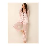 Doremi 002-000905 Uzun Kollu Saten Kadın Pijama Takımı