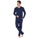 DoReMi 2 Parça Erkek Soft Doğal Pamuk Pijama Takımı LACİVERT