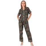 DoReMi Desenli Kısa Kollu Kadın Pijama Takım YEŞİL S-M
