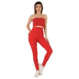 DoReMi Dikişsiz Örme Yüksek Bel Tayt NAR ÇİÇEĞİ XL-XXL