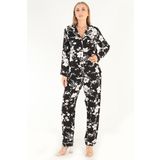 DoReMi Floral Pattern Uzun Kollu Kadın Pijama Takım