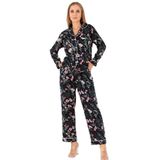 DoReMi Flower Garden Uzun Kollu Kadın Pijama Takım,Lacivert S