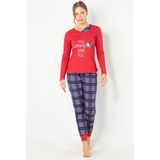 Doremi Kadın Pijama Takımı - S-M - Kırmızı