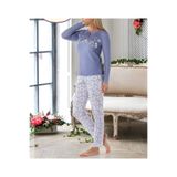 DoReMi Kadın Pijama Takımı%95 Pamuk,%5 Elastan Yumuşacık Yeni Sezon,Mavi S/M