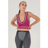 DoReMi Seamless Crop Renk Bloklu Spor Bluz