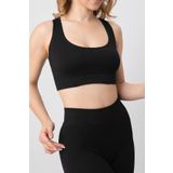 DoReMi Seamless Fitilli Çapraz Kalın Askılı Spor Sütyen SİYAH M-L