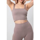 DoReMi Seamless Fitilli Kare Yaka Kalın Askılı Spor Sütyen VİZON M-L