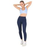 DoReMi Seamless Kalın Askılı Spor Sütyen L-XL LACİVERT ÇİZGİLİ