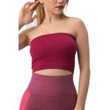 Doremi Seamless Straplez Fitilli Spor Büstiyer - M - L - Bordo