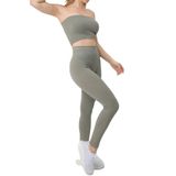 Doremi Seamless Straplez Fitilli Spor Büstiyer - S - M - Haki