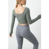 DoReMi Seamless Straplez Uzun Kollu Fitilli Büstiyer ANTRASİT M-L