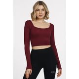 DoReMi Seamless Straplez Uzun Kollu Fitilli Büstiyer BORDO S-M
