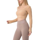DoReMi Seamless Straplez Uzun Kollu Fitilli Büstiyer CAMEL M-L