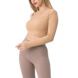 DoReMi Seamless Straplez Uzun Kollu Fitilli Büstiyer K.KAHVE M-L