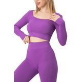 DoReMi Seamless Straplez Uzun Kollu Fitilli Büstiyer MOR M-L
