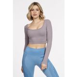 DoReMi Seamless Straplez Uzun Kollu Fitilli Büstiyer MOR S-M