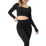 DoReMi Seamless Straplez Uzun Kollu Fitilli Büstiyer SİYAH MELANJ M-L