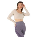 DoReMi Seamless Straplez Uzun Kollu Fitilli Büstiyer TAŞ M-L
