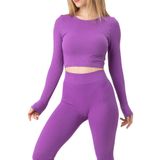 DoReMi Seamless Uzun Kollu Fitilli Büstiyer MOR M-L