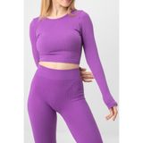 DoReMi Seamless Uzun Kollu Fitilli Büstiyer MOR S-M
