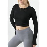 DoReMi Seamless Uzun Kollu Fitilli Büstiyer SIYAH S-M