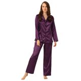 DoReMi Uzun Kollu Saten Pijama Takımı K.MOR L-XL