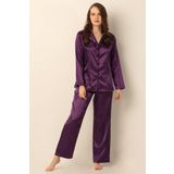 DoReMi Uzun Kollu Saten Pijama Takımı K.MOR M-L