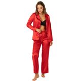 DoReMi Uzun Kollu Saten Pijama Takımı KIRMIZI M-L