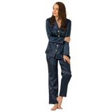 DoReMi Uzun Kollu Saten Pijama Takımı LACİVERT S-M