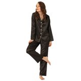 DoReMi Uzun Kollu Saten Pijama Takımı SİYAH L-XL