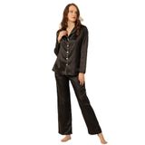DoReMi Uzun Kollu Saten Pijama Takımı SİYAH M-L