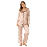 DoReMi Uzun Kollu Saten Pijama Takımı SÜT KAHVE L-XL