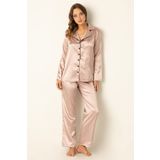 DoReMi Uzun Kollu Saten Pijama Takımı SÜT KAHVE M-L