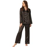 DoReMi Uzun Kollu Saten Pijama Takımı,Siyah S