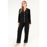 DoReMi Uzun Kollu Siyah Kadın Pijama Takım