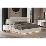 Doressa Bend Moon Bazalı Karyola - 160 x 200 - Krem