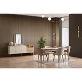 Doressa Biens Yemek Odası Takımı Ahşap Ayaklı Modern Tasarım 6 Kişilik Yonga Levha Malzeme