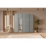 Doressa Bony Grey 5 Kapılı Modüllü Gri Gardırop