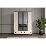Doressa Duns Walnut 4 Kapılı Camlı Gardırop - Ceviz
