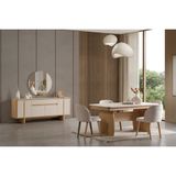 Doressa Fenty Modern Yemek Odası Takımı Krem Suntalam Malzemeden Açılır Masa 165x90 cm
