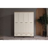 Doressa Hima Walnut 4 Kapılı Gardırop - Ceviz