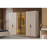 Doressa Home Falun 6 Kapılı Reflekte Camlı Gardırop Krem