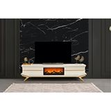 Doressa Home Heaven Şömineli Tv Sehpası Ekru